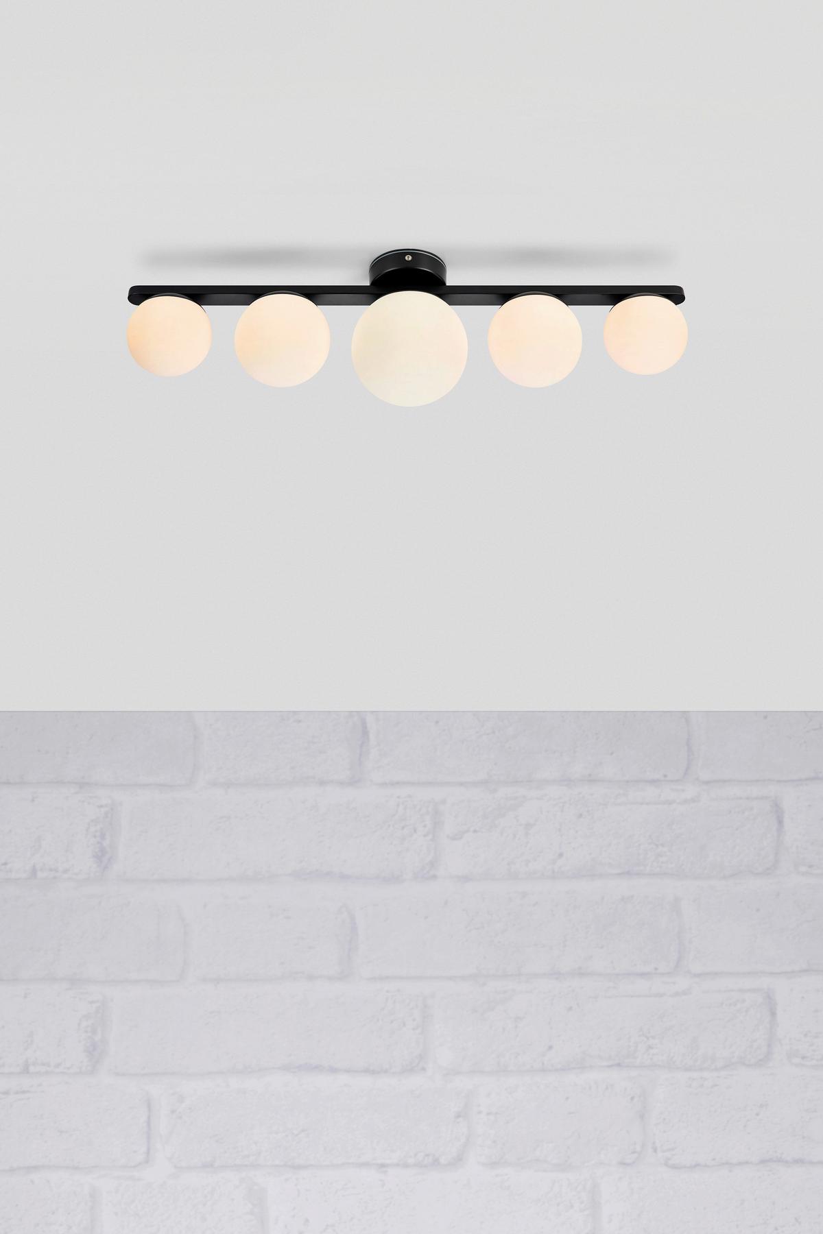 Deckenleuchte Puro max. 20 Watt - Opal/Schwarz, Basics (13,5/65,5/18cm) - Markslöjd