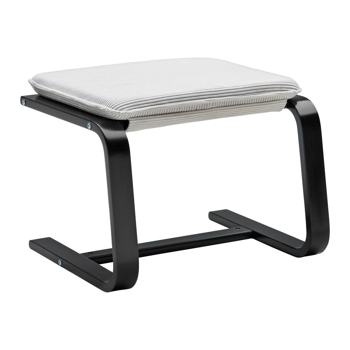 Hocker Manu II in Creme/Schwarz - Creme/Schwarz, MODERN, Holz/Textil (51/38/43cm) - Based
