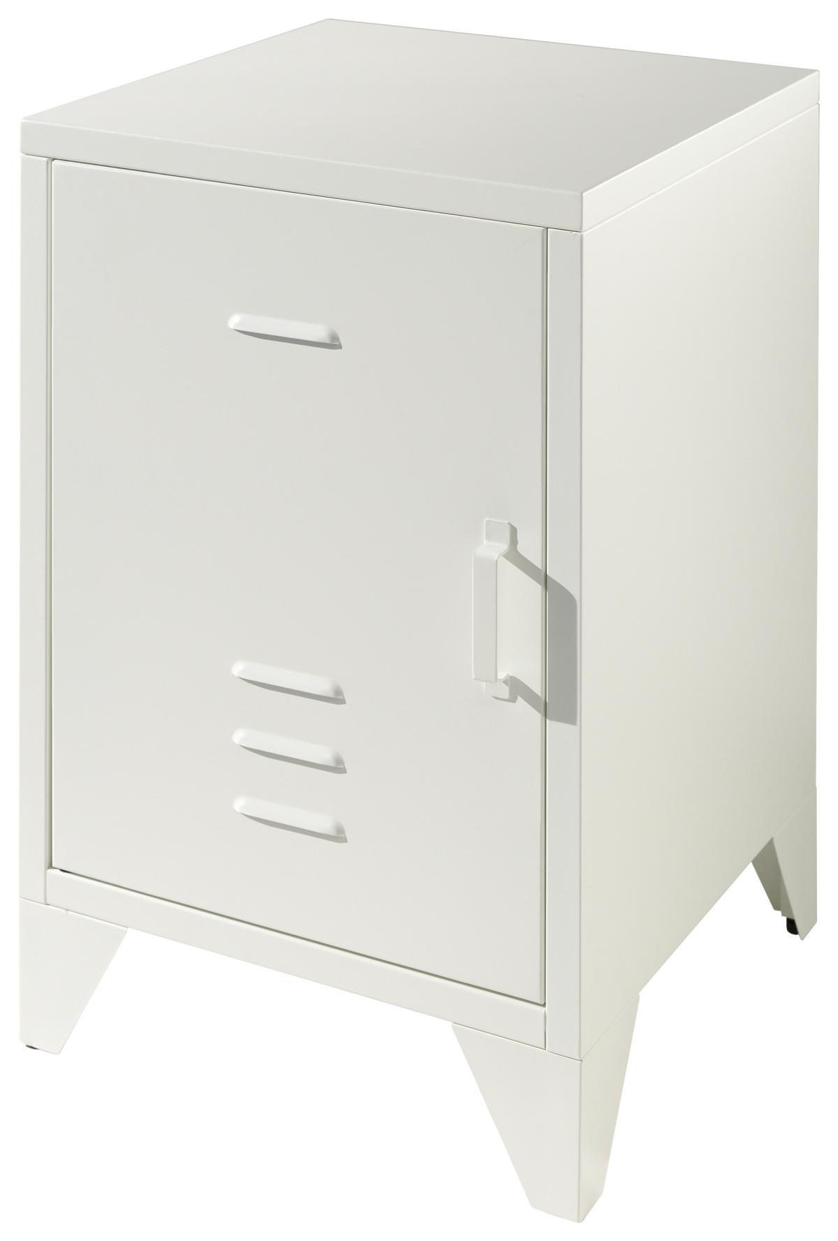 Nachtkästchen Bronxx Weiß - Weiß, MODERN, Metall (40/60/40cm) - Vipack