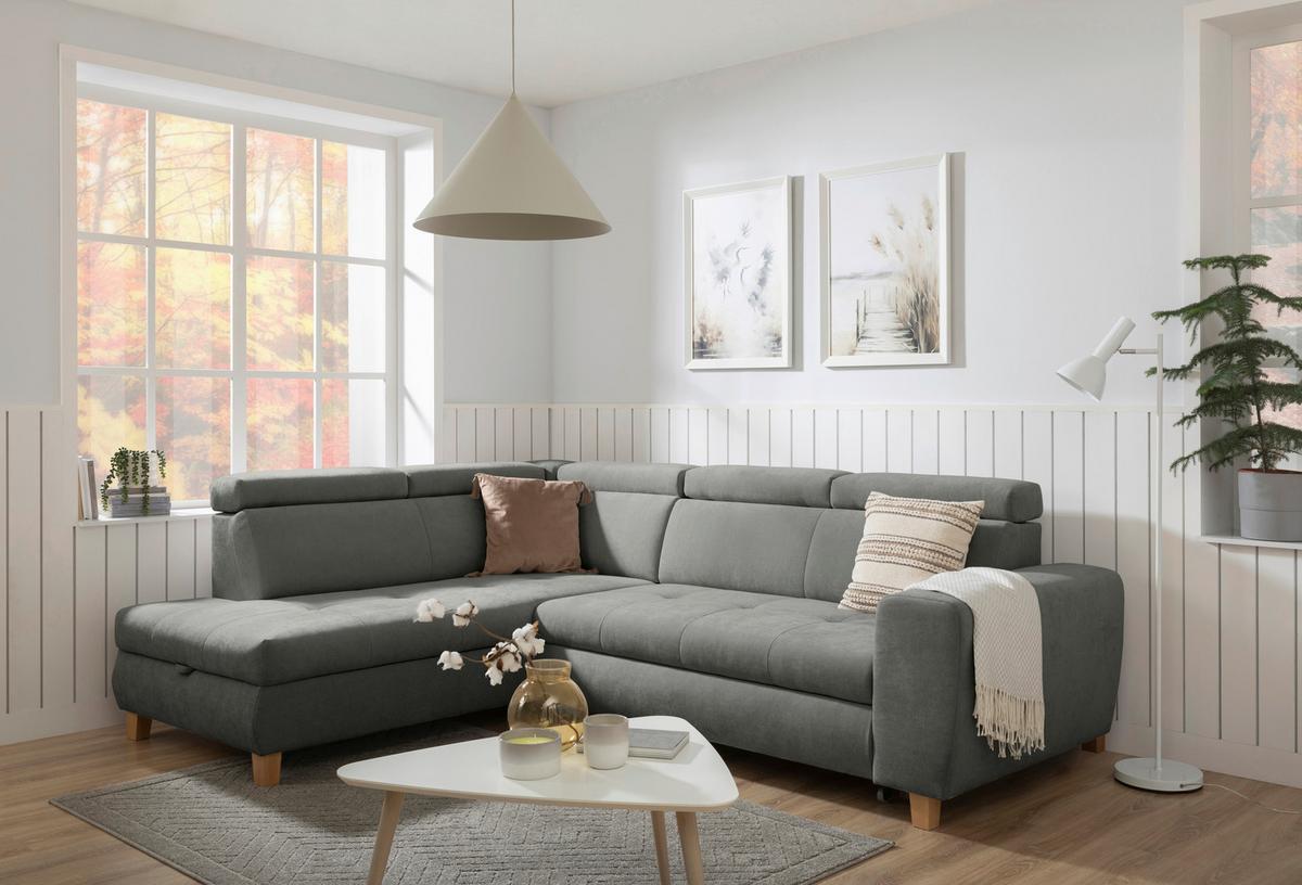 Kutna Garnitura Lugo - sivoplava, Moderno, drvo/metal (205/98/266cm) - Modern Living