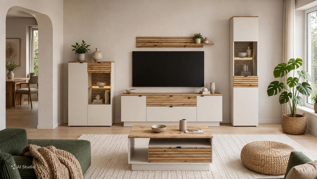 Panou de perete NEXA - stejar Artisan, Basics, material pe bază de lemn (138/19,5/23,6cm) - Modern Living