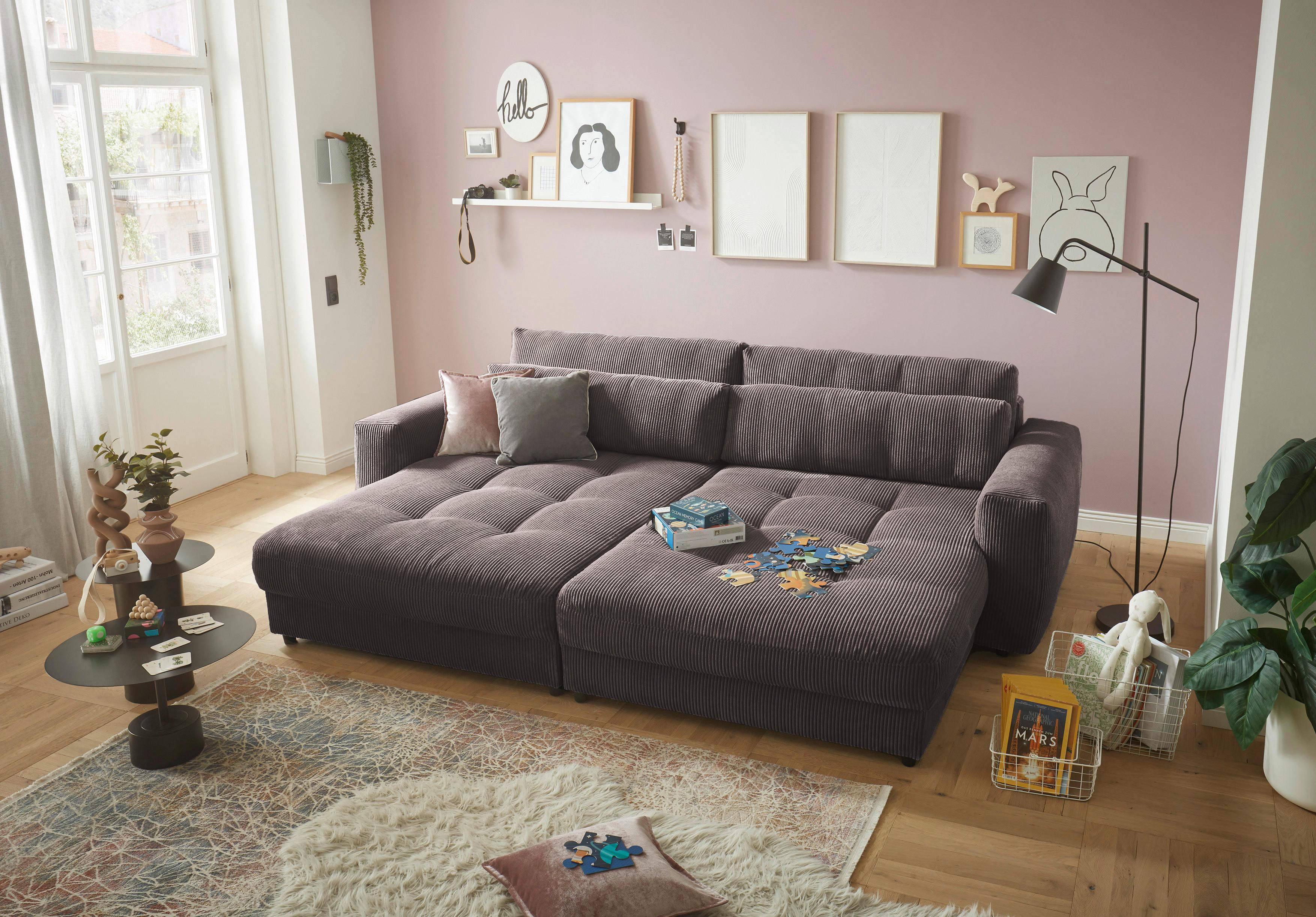 Bigsofa Barura Loveseat ca. 292x194 cm Mokka - Schwarz/Mokka, KONVENTIONELL, Holzwerkstoff/Kunststoff (292/90/194cm) - MID.YOU