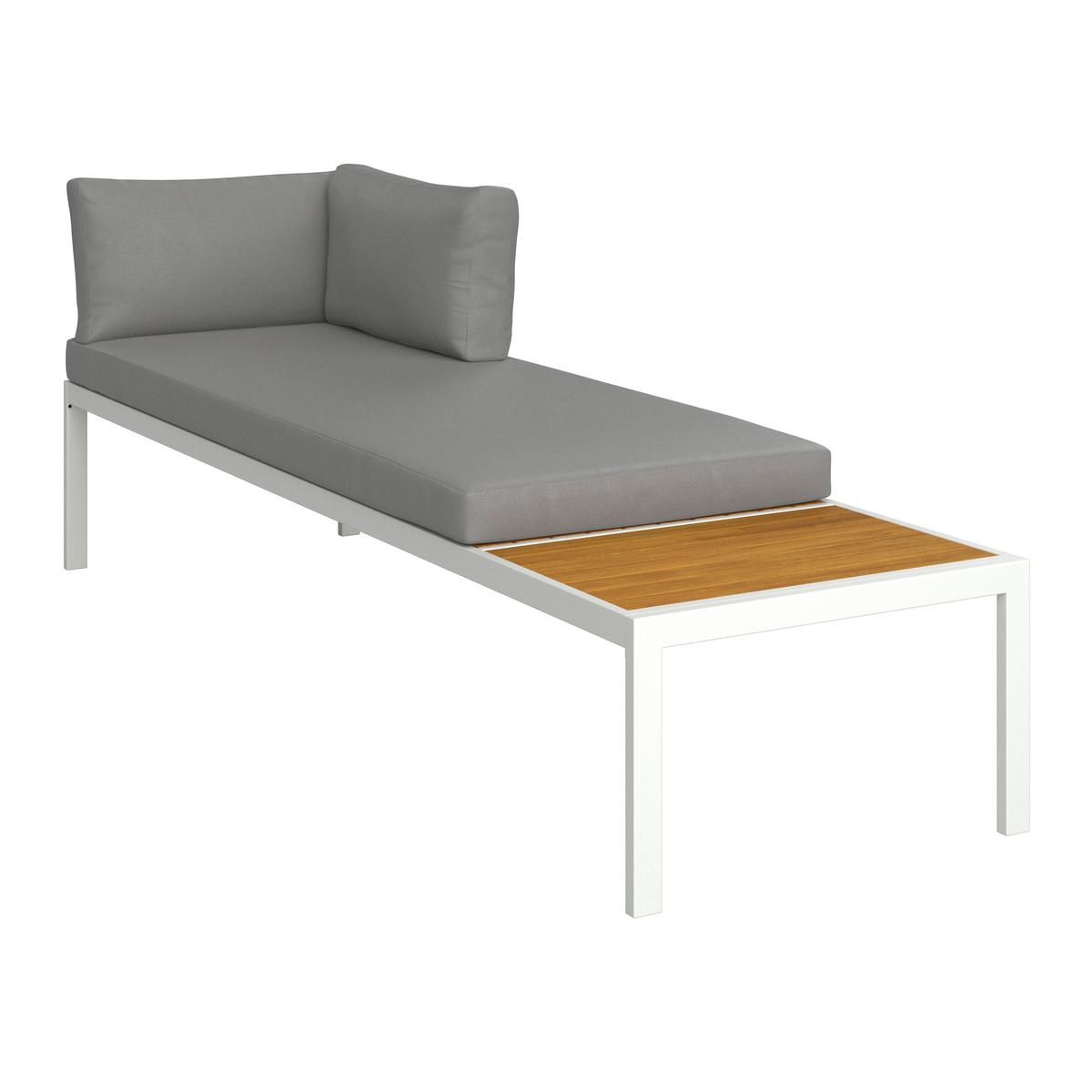 GARTENLIEGE EDUARDO - Grau/Akaziefarben, Modern, Holz/Textil (200/60/70cm) - Bessagi Garden