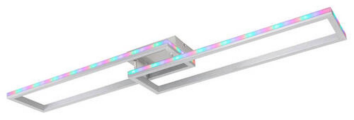 Stropna Led-svetilka Salmos, S Sijalko - srebrne barve/opal, Design, kovina/umetna masa (119,5/25,5/10cm) - Globo