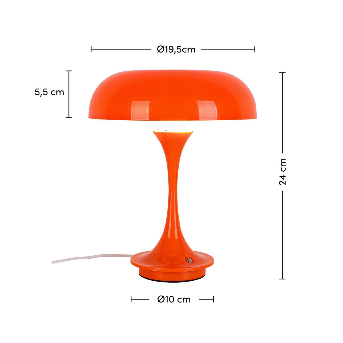 Veioză cu acumulator Retro - culoare crom/portocaliu, Modern, plastic/metal (19,5/24cm) - Mömax