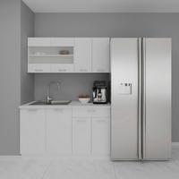 Majhna Kuhinja Esilo, Bela, 140 Cm - bela/barve aluminija, Konvencionalno, kovina/leseni material (140cm) - MID.YOU