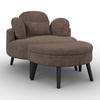 FÅTÖLJ BIANCA - brun/naturfärgad, Modern, trä/textil (111/69/152cm) - Bessagi Home