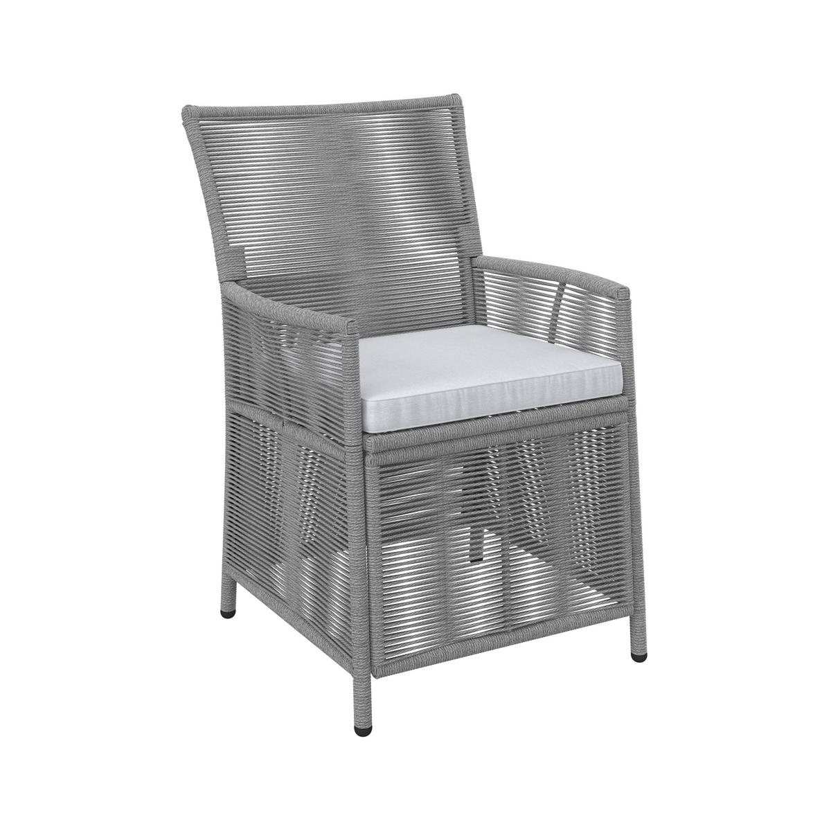 Gartengarnitur Simone Hellgrau Holz/Kunststoff/Outdoorstoff - Hellgrau/Akaziefarben, MODERN, Holz/Kunststoff - Bessagi Garden