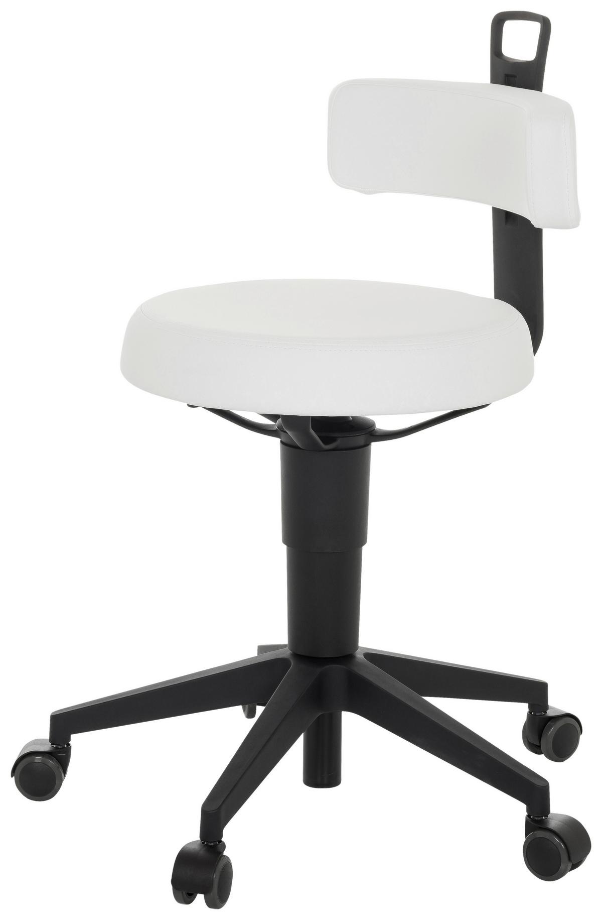 Pisarniški Stolček Top Work Flex Pu, Bela - črna/bela, Basics, umetna masa/usnje (40/74-86/46cm) - MID.YOU