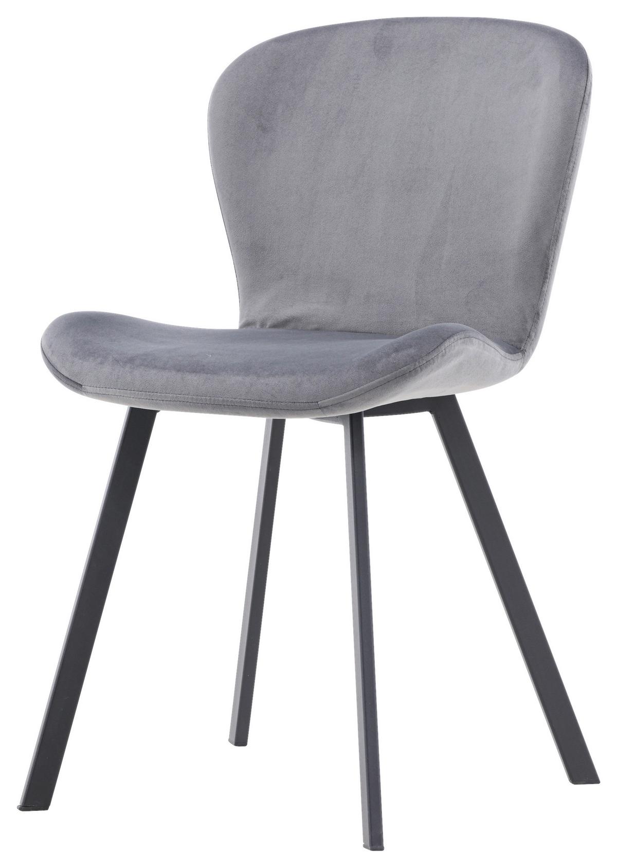 STUHL-SET LILJA - Schwarz/Grau, Design, Textil/Metall (48/80/50cm) - Livetastic