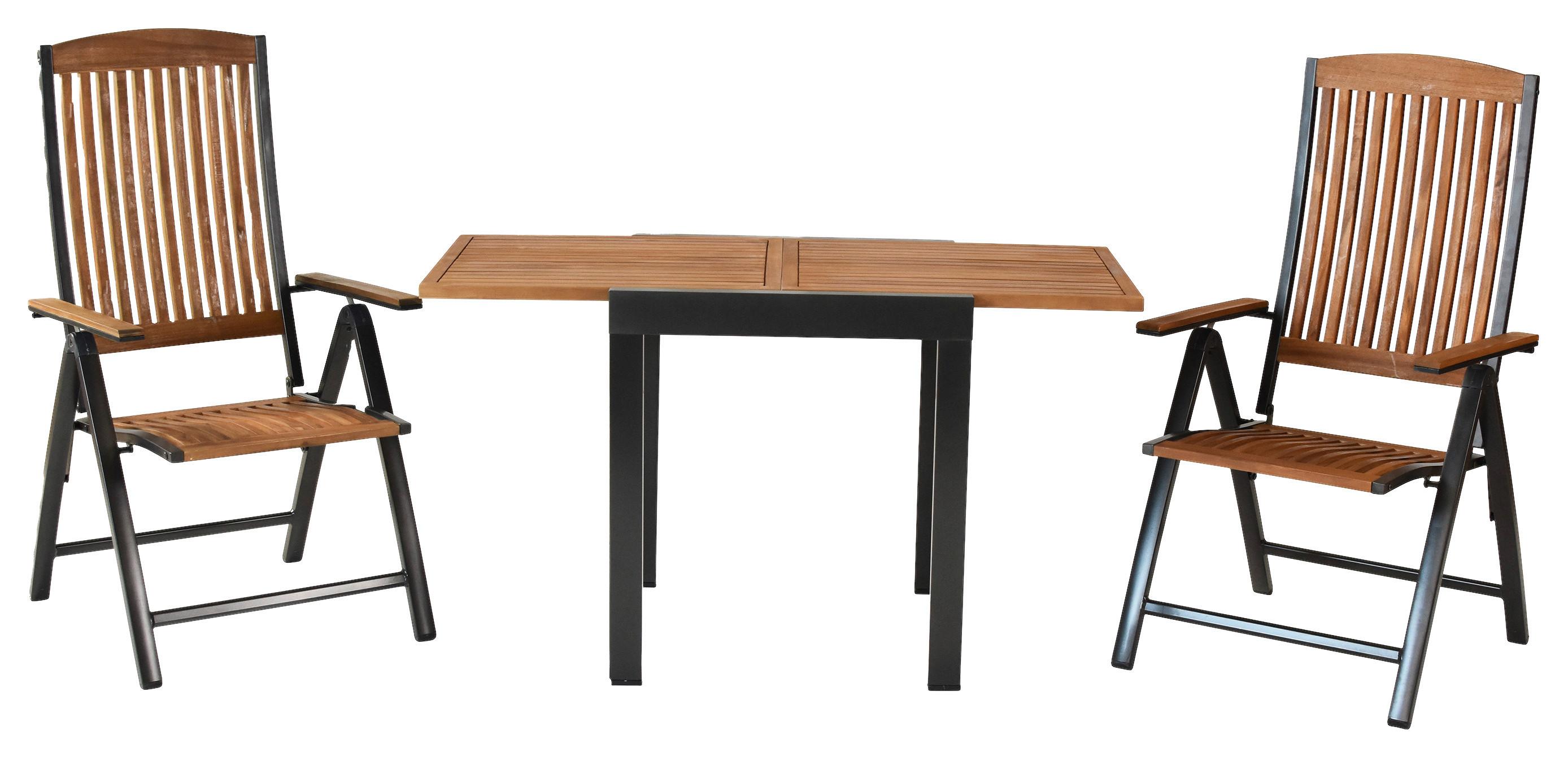 GARTENSET ATHOS - Graphitfarben/Naturfarben, MODERN, Holz/Metall - Gardenson