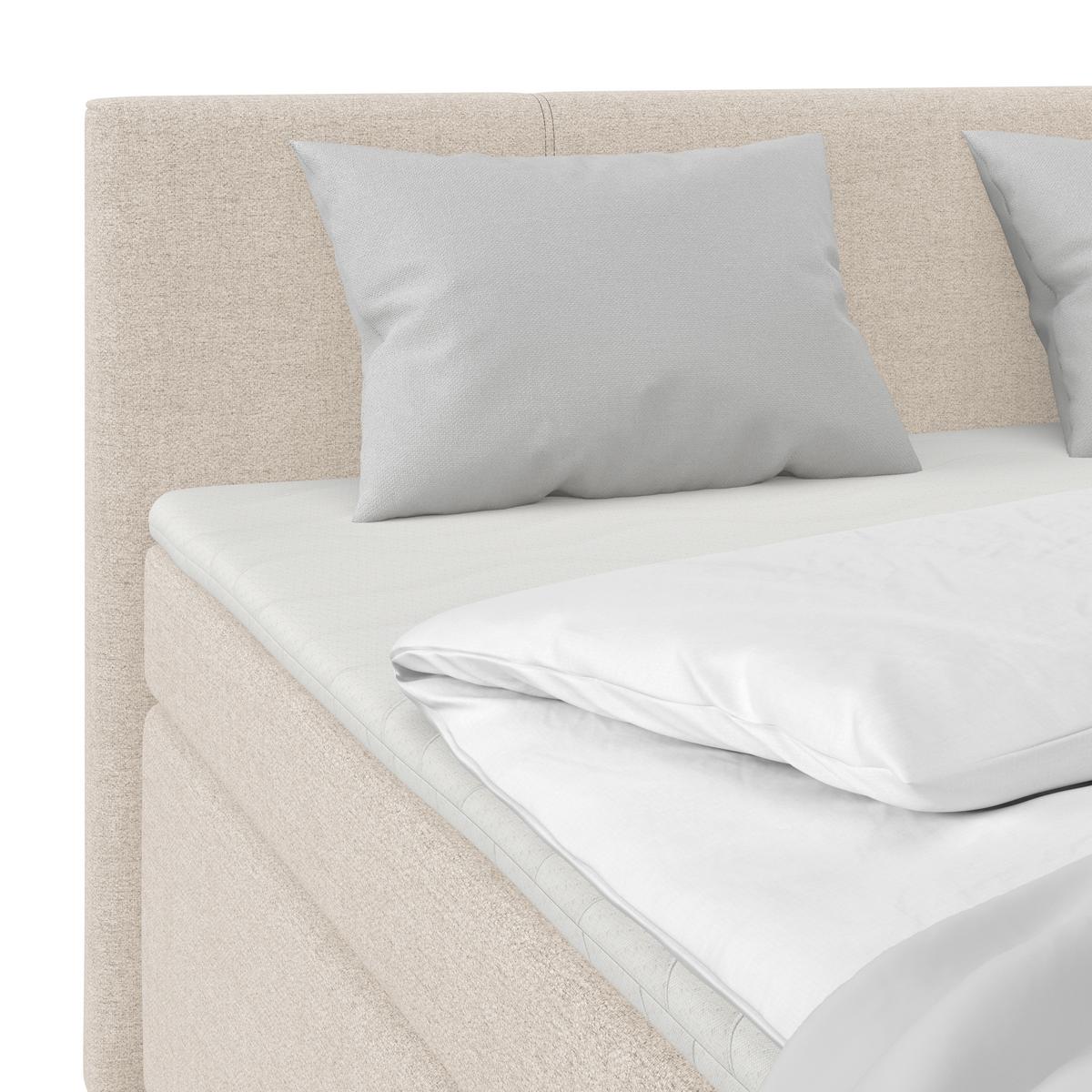 Boxspring Krevet Mira - siva/srebrne boje, Konvencionalno, drvo/tekstil (180/200cm) - Best Price