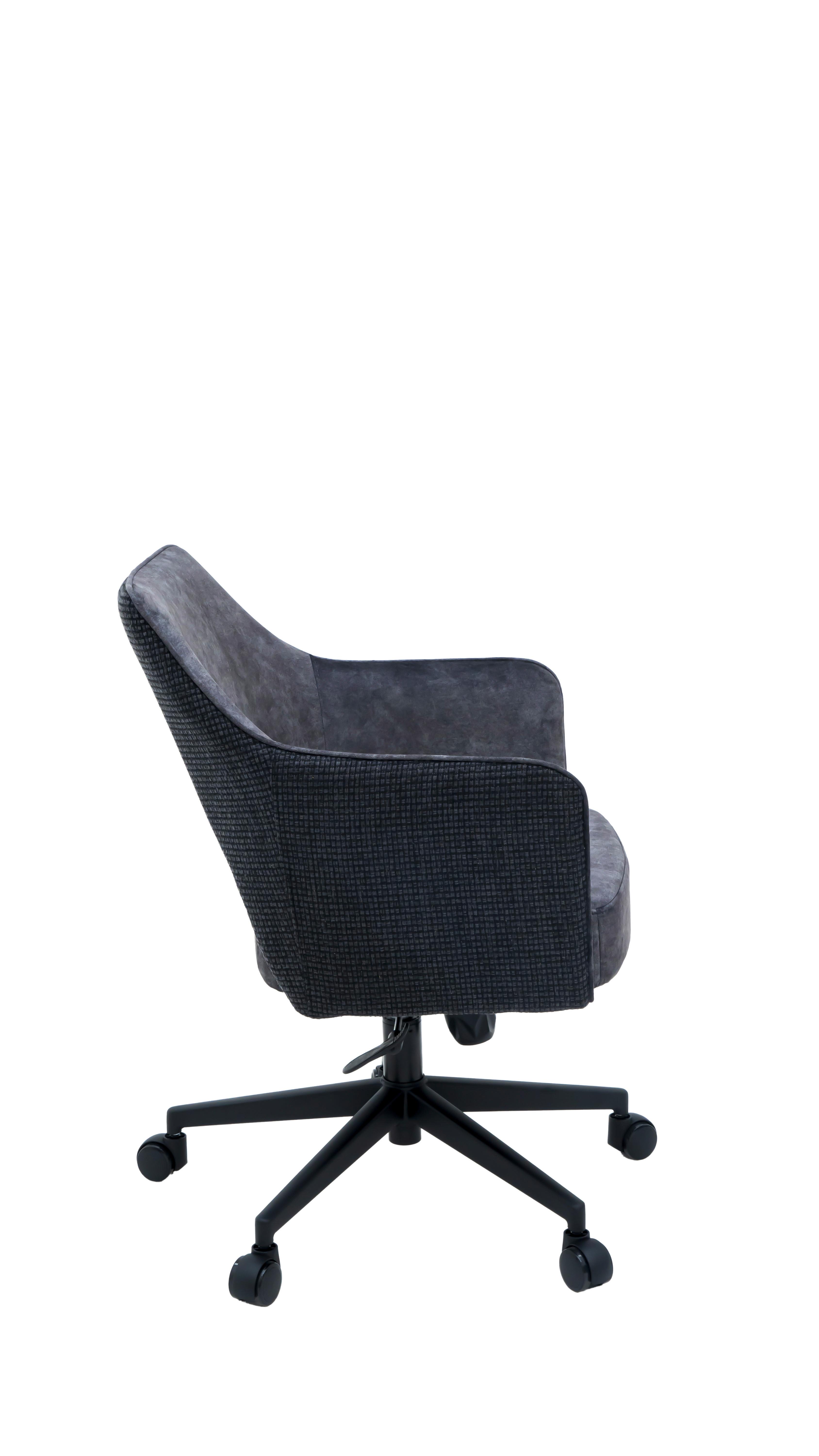 SNURRSTOL VALLETTA - svart/antracit, Klassisk, metall/textil (63/82-88/61cm) - Premium Living