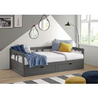 Raztegljiva Postelja Livio, Antracit, 90-180x200cm - naravne barve/antracit, Romantika, kovina/umetna masa (90-180/200cm) - MID.YOU