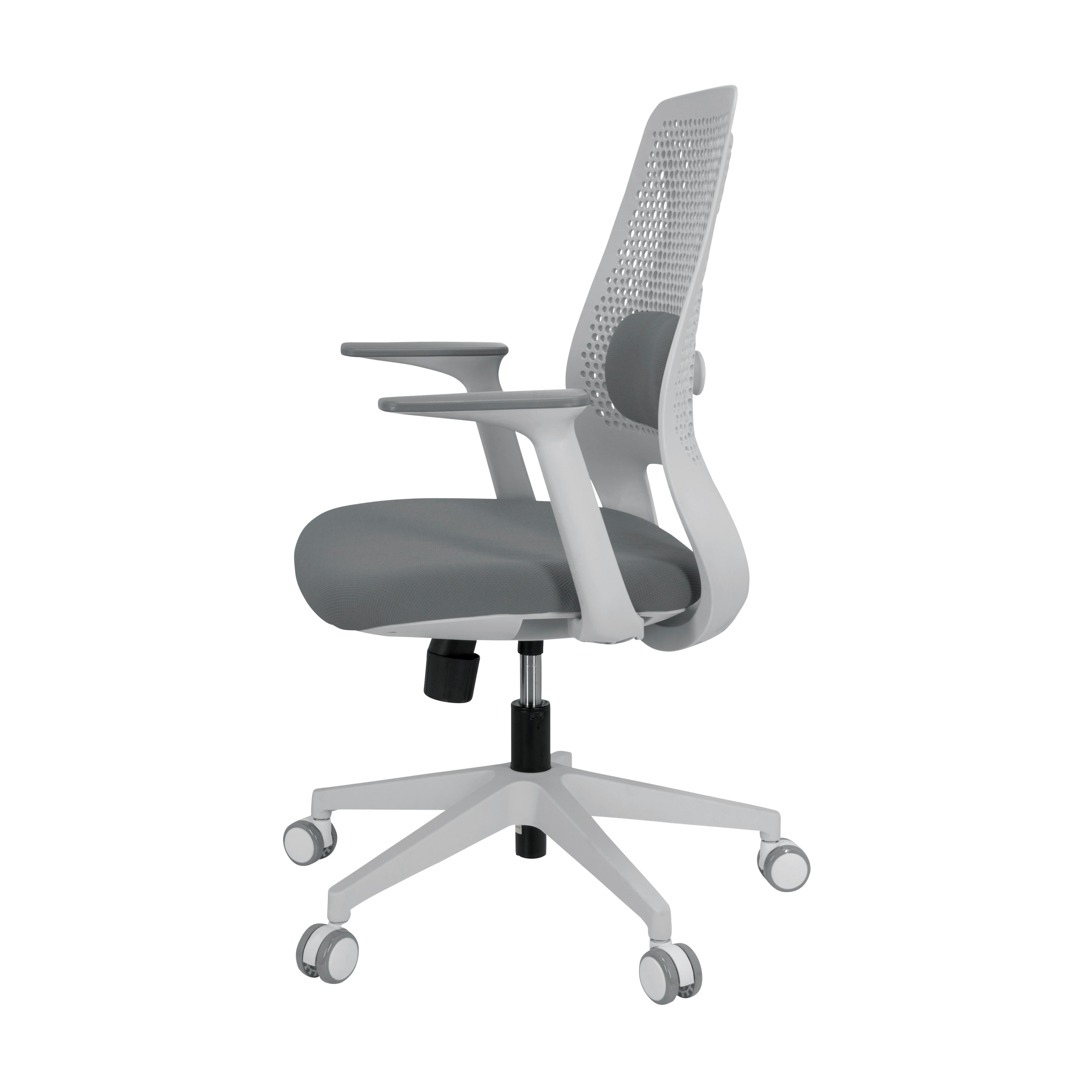 Pisarniški Stol Parferio W, Siva - siva/bela, Basics, umetna masa/tekstil (63/99/56cm) - MID.YOU