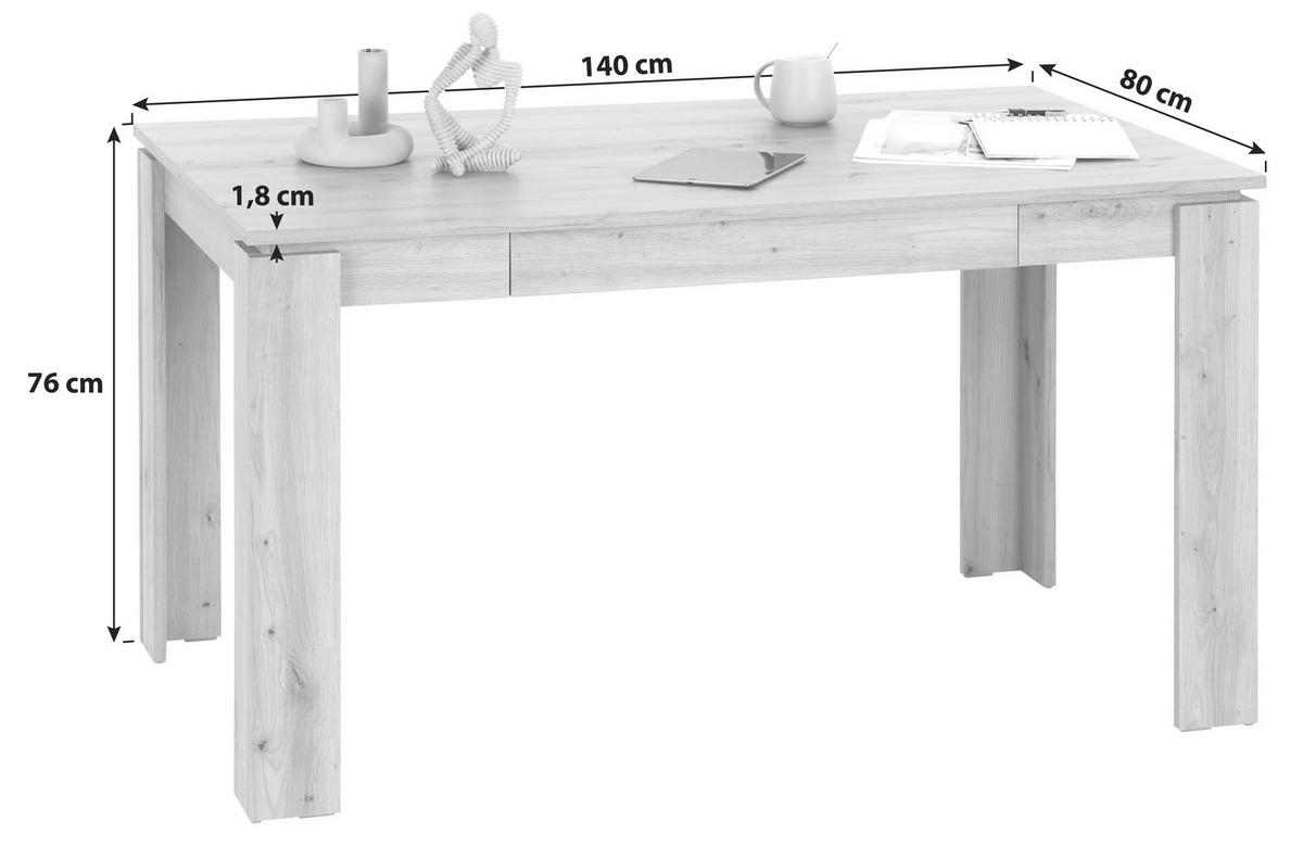Stol Za Blagovaonicu Nadja - hrast Artisan, Moderno, drvni materijal (140/76/80cm) - Mömax