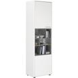 Vitrine in Weiß - Edelstahlfarben/Schwarz, MODERN, Holzwerkstoff/Kunststoff (57/200/42cm) - Premium Living Vitrine in Weiß - Edelstahlfarben/Schwarz, MODERN, Holzwerkstoff/Kunststoff (57/200/42cm) - Premium Living