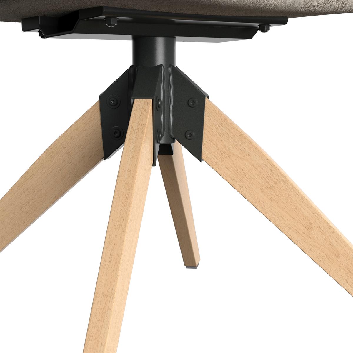 Armlehnstuhl Neelia Greige Webstoff Drehbar Gepolstert - Greige/Naturfarben, MODERN, Holz/Textil (71/60/94cm) - Bessagi Home
