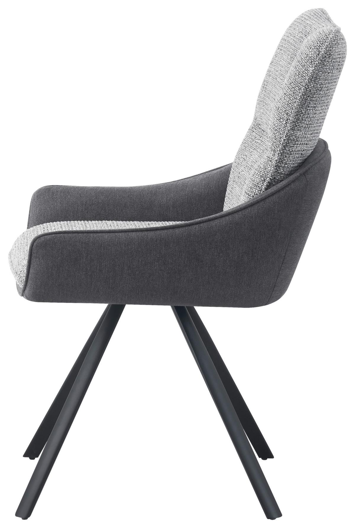 Scaun TESSA - negru/gri, Modern, lemn/metal (55cm) - Premium Living