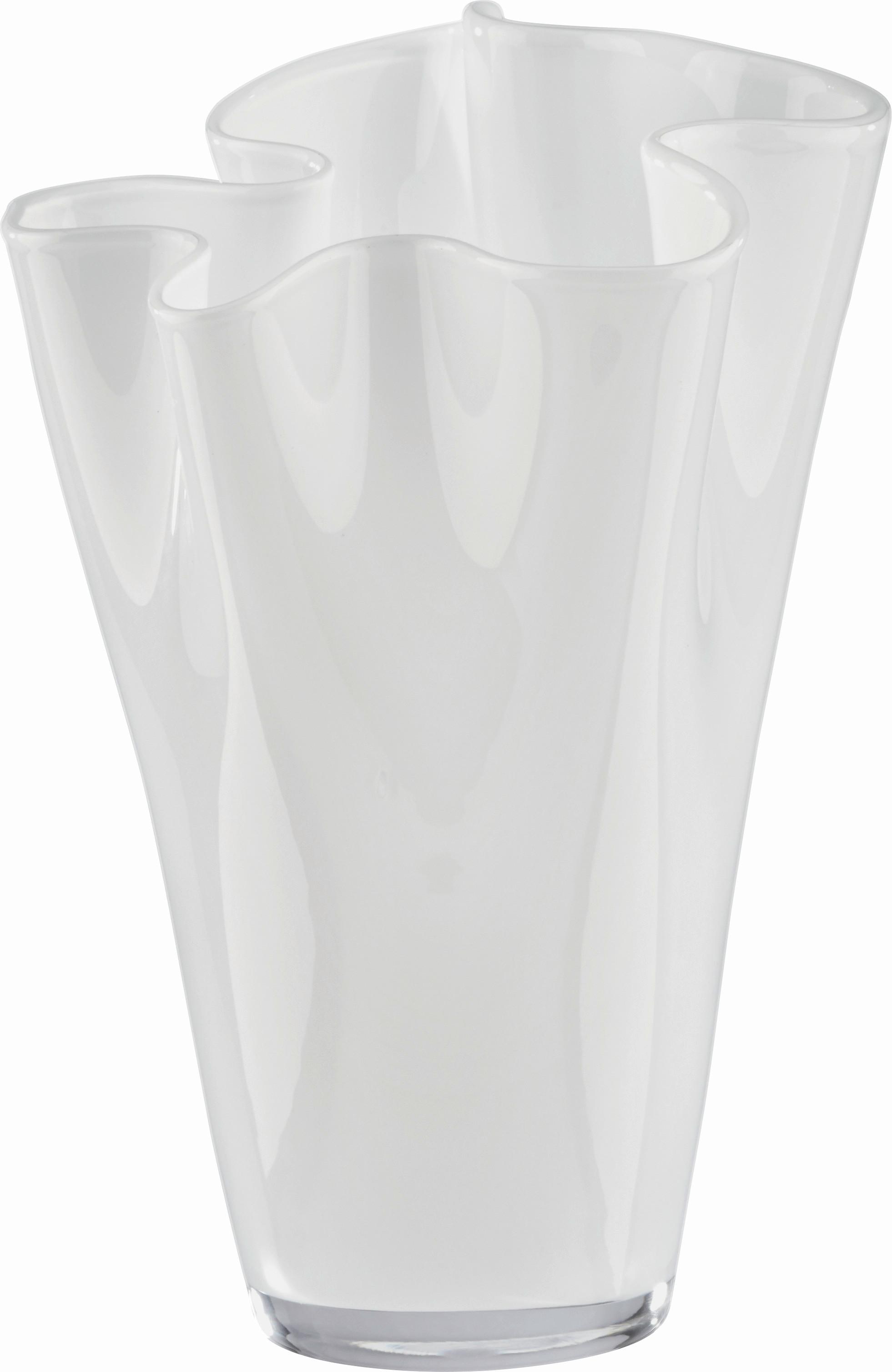 Vase Anika aus Glas in Weiß - Weiß, MODERN, Glas (18/25cm) - Mömax