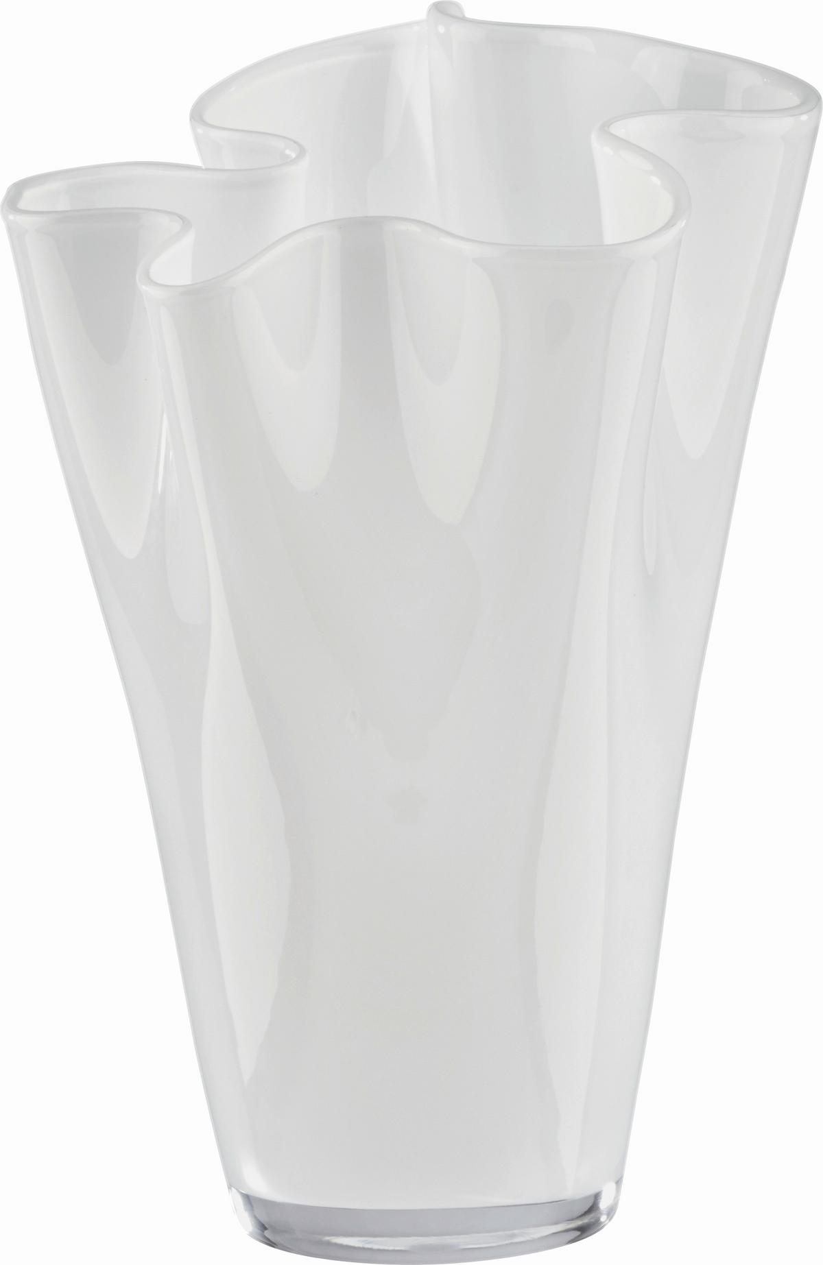 Vase Anika aus Glas in Weiß - Weiß, MODERN, Glas (18/25cm) - Mömax