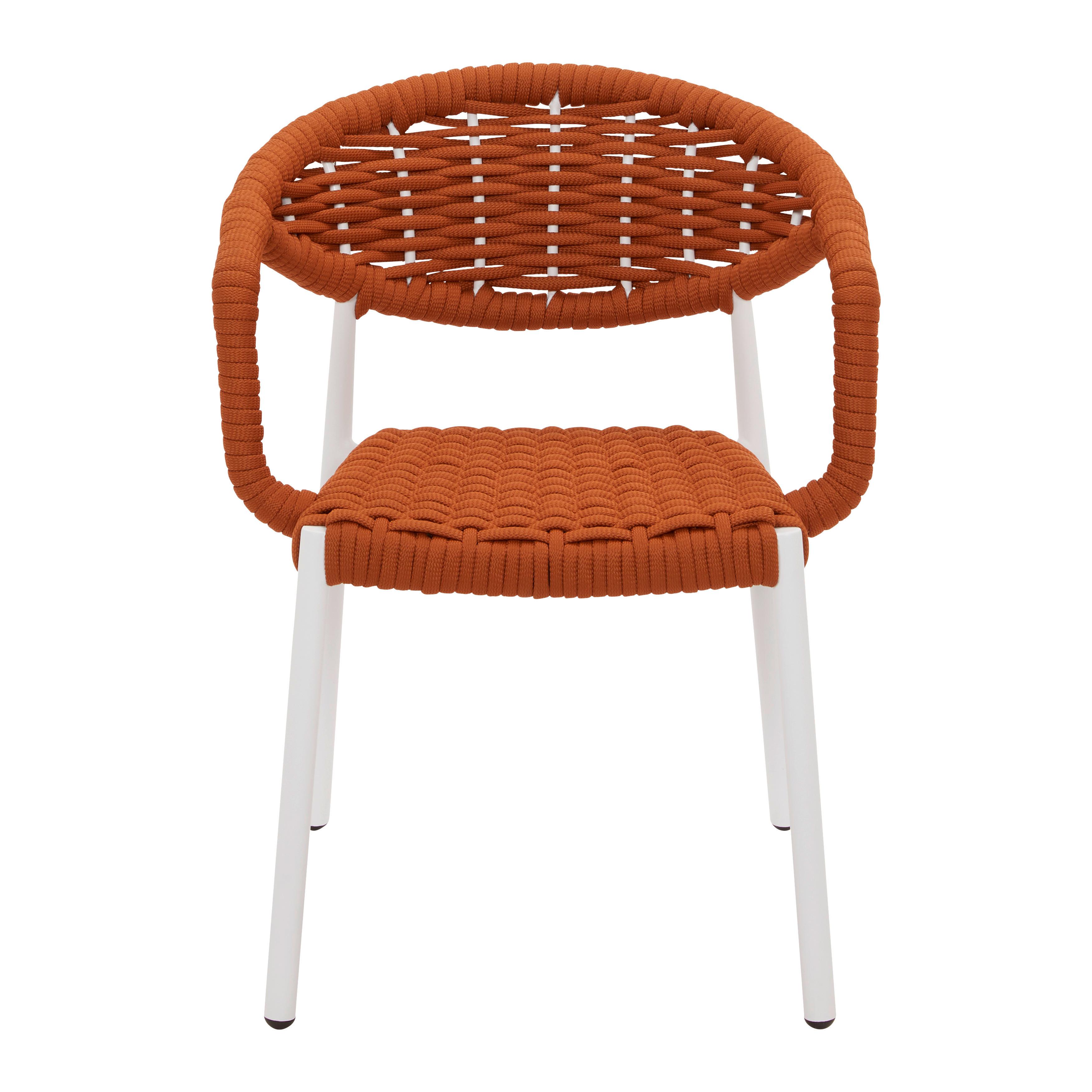UTESTOL ANTONIA - orange/vit, Modern, metall/textil (58/76/59cm) - Bessagi Garden