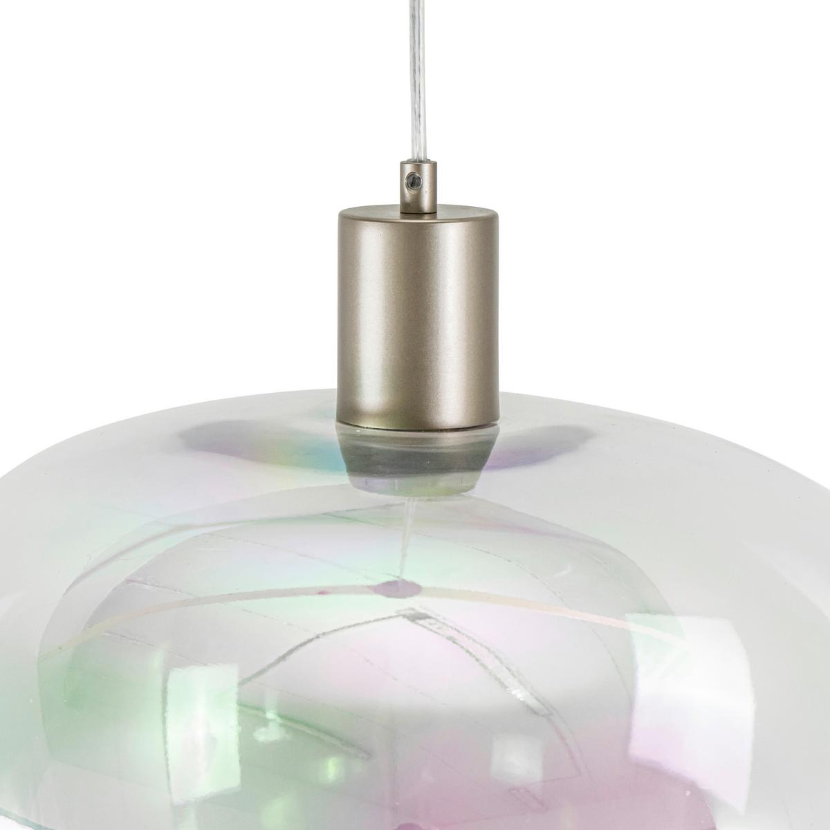 Hängeleuchte Reni Champagnerfarben max.120 Watt - Champagner/Transparent, MODERN, Glas/Kunststoff (86/18/120cm)