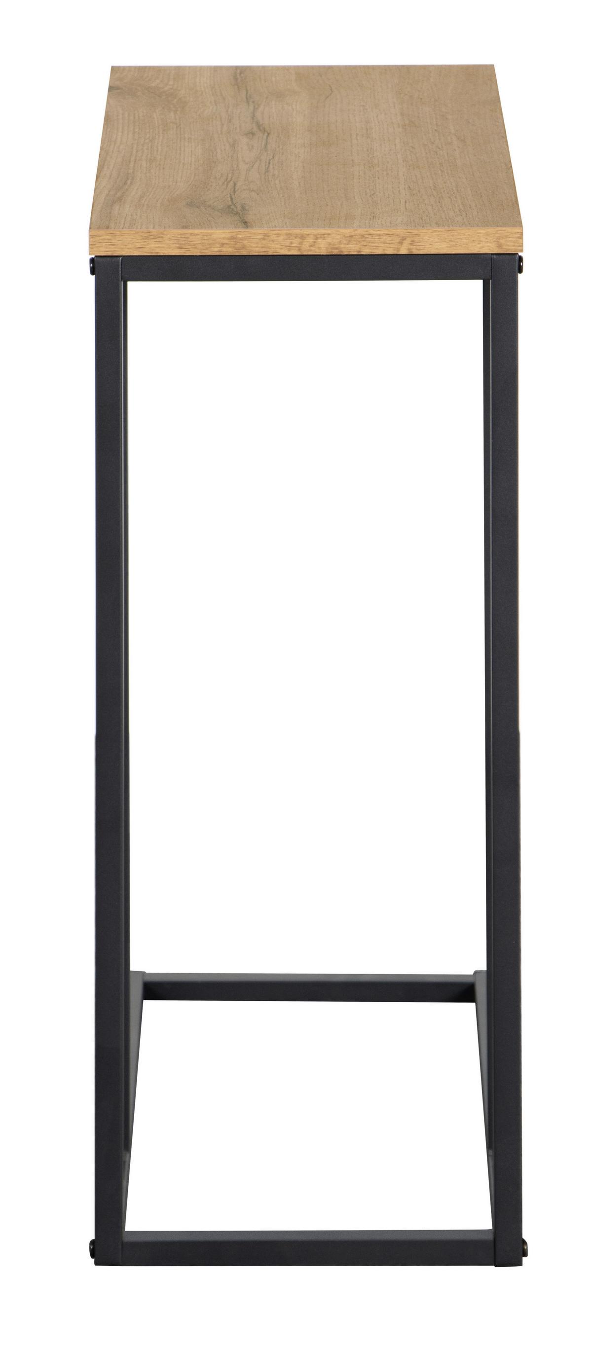 STOLIK BOCZNY LUCAS - kolor dębowy/czarny, Basics, materiał drewnopochodny/metal (45/25/64cm) - Boxxx