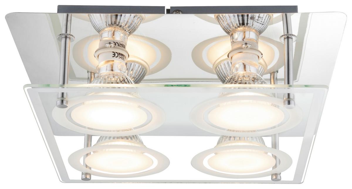 LED-Deckenleuchte Otto, max. 4x3 Watt - Glas/Metall (26/26/8,5cm)
