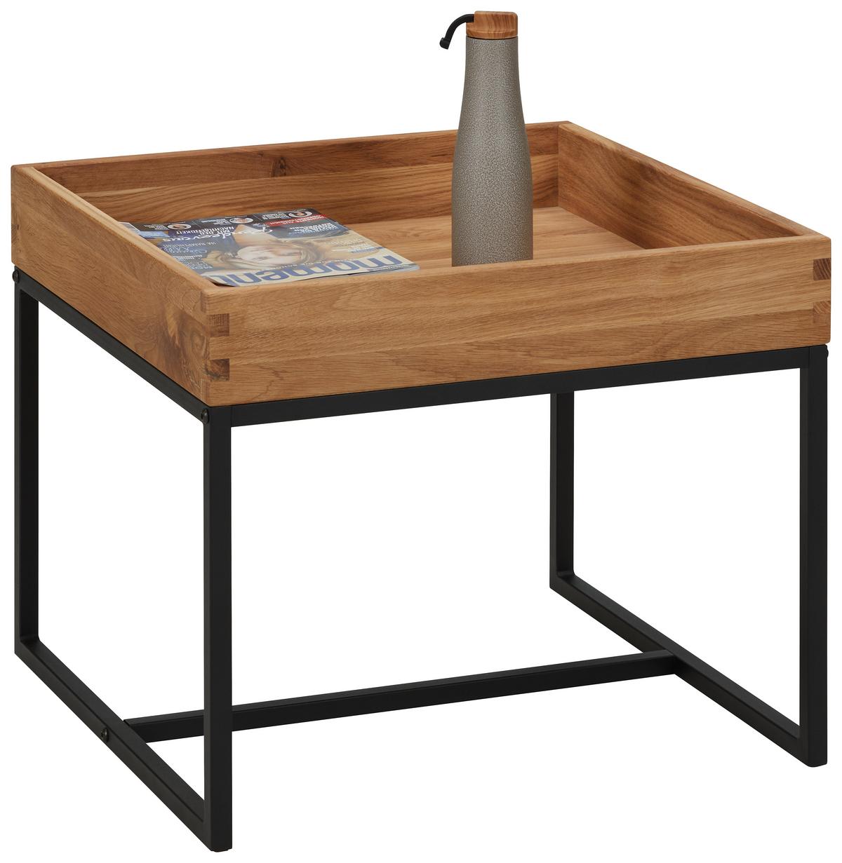 Couchtisch in Eichefarben - Eichefarben/Schwarz, Lifestyle, Holz/Metall (60/60/50cm) - Zandiara