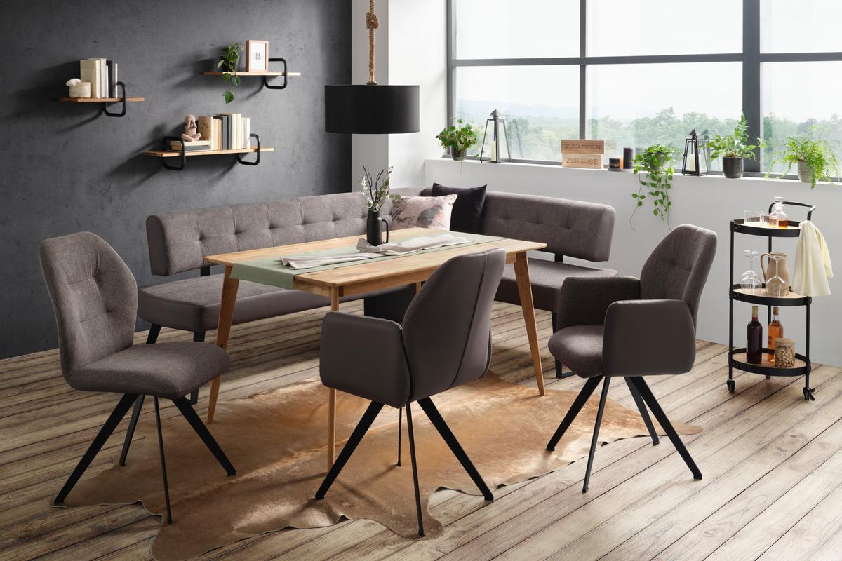 Esstisch aus Wildeiche massiv - Eichefarben, Konventionell, Holz (140/75/90cm) - Zandiara