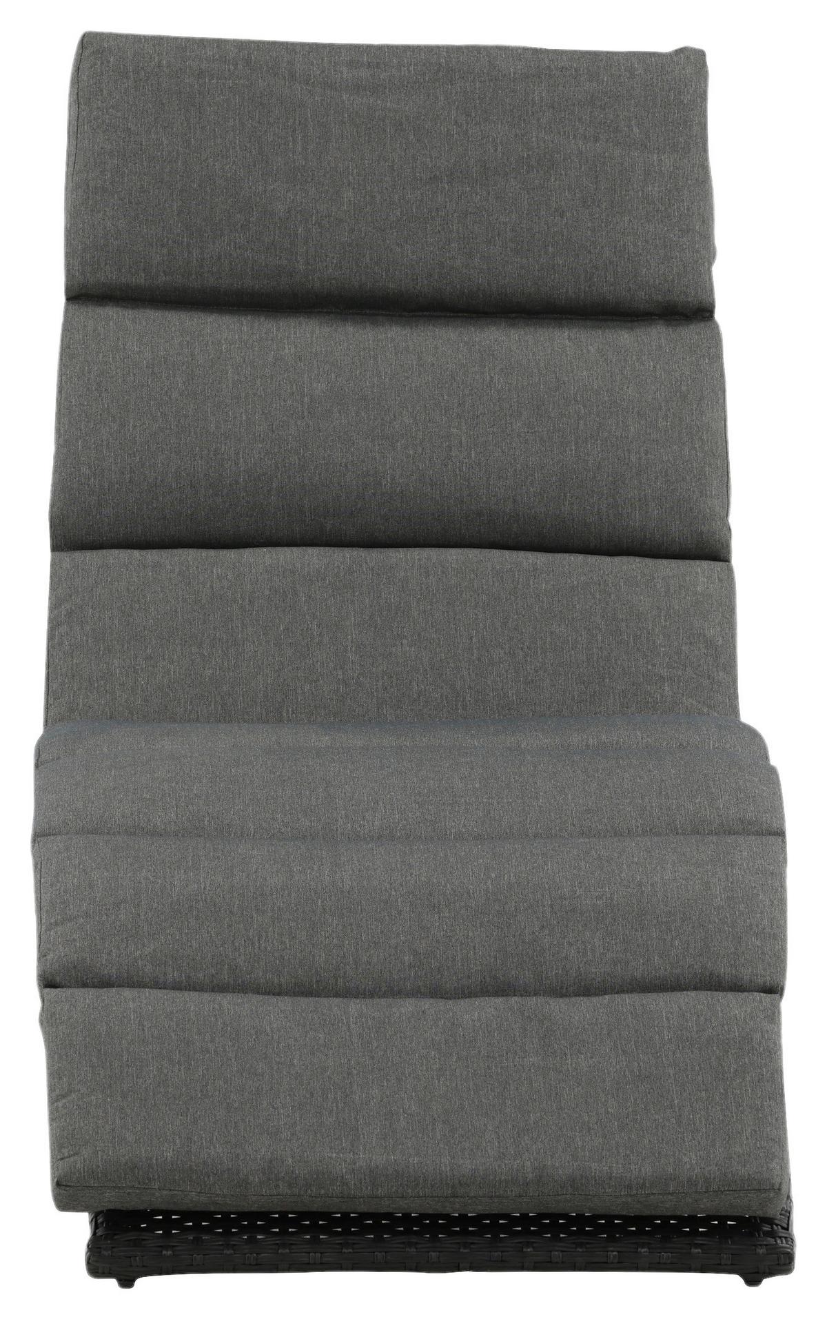 Sonnenliege Archie ca. 64x84x158 cm Schwarz - Schwarz, KONVENTIONELL, Kunststoff (64/84/158cm) - Gardenson