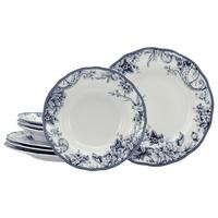 Serviciu de masă Adelaide 8/1 - albastru/alb, Basics, ceramică - Creatable