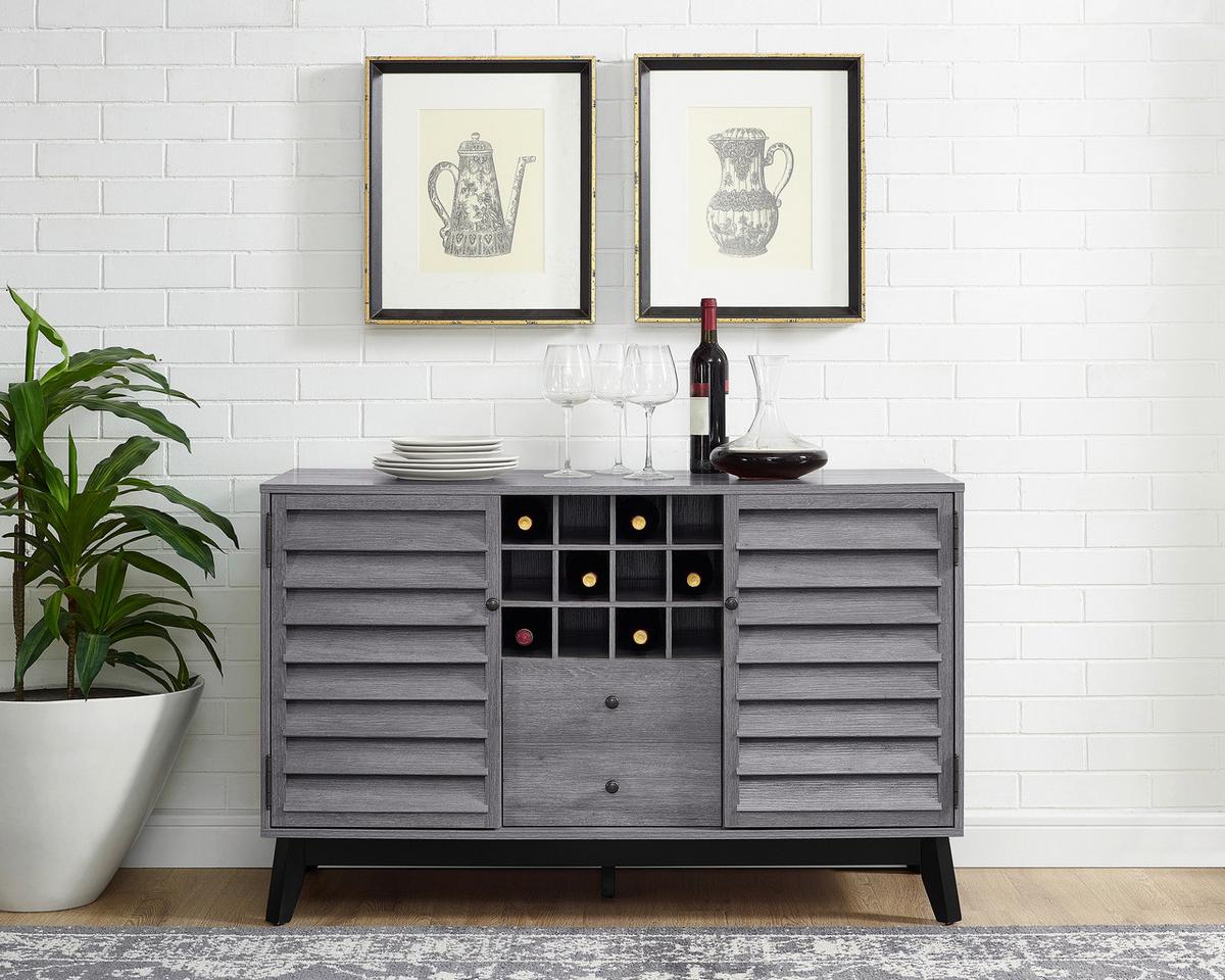 Weinregal Vaughn Grau ca. 120x76x48cm - Eichefarben/Eiche grau, Design, Holzwerkstoff/Metall (120/76/48cm) - MID.YOU