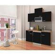 Küchenblock ECONOMY 150 - Eichefarben/Schwarz, KONVENTIONELL, Holzwerkstoff (150/200/60cm) - Livetastic Küchenblock ECONOMY 150 - Eichefarben/Schwarz, KONVENTIONELL, Holzwerkstoff (150/200/60cm) - Livetastic