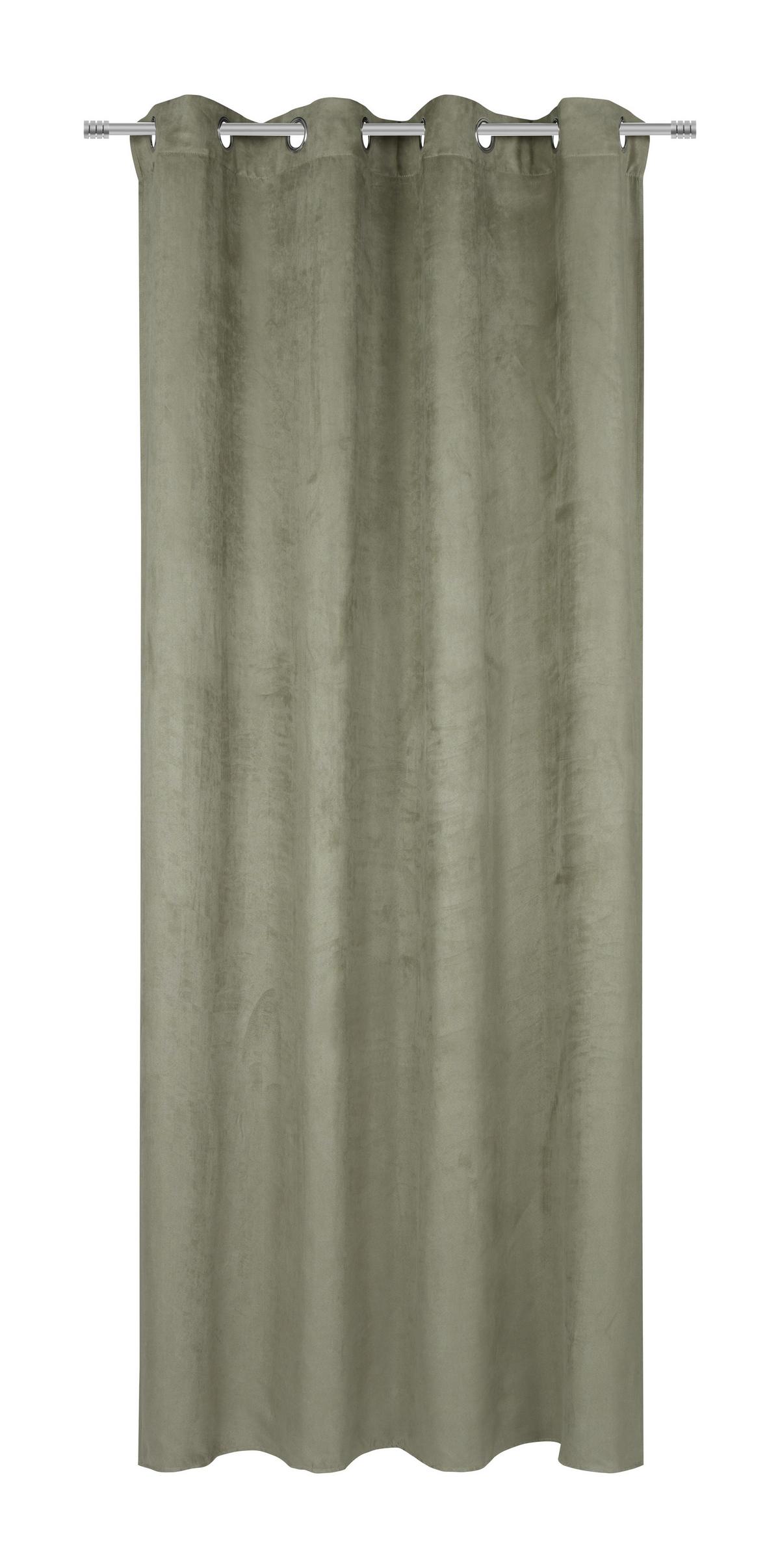 Ringlis Készfüggöny Velours 140/245 - zöld, Konventionell, textil (140/245cm) - Modern Living
