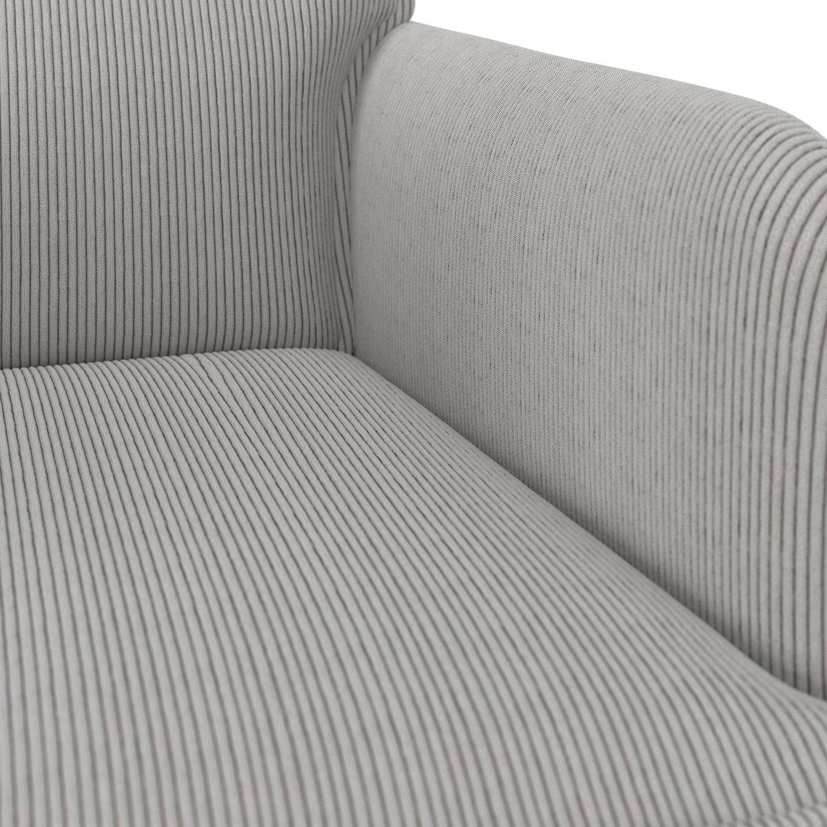 Armlehnstuhl Felina Hellgrau Cord Drehbar Gepolstert - Hellgrau/Naturfarben, MODERN, Holz/Textil (57/94/64cm) - Bessagi Home