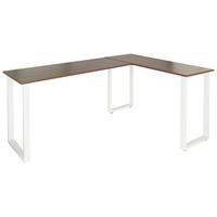 Kotna Pisalna Miza Workspace Basic I, Barva Oreha, Bela - barva oreha/bela, Basics, kovina/leseni material (165/120/75cm) - MID.YOU