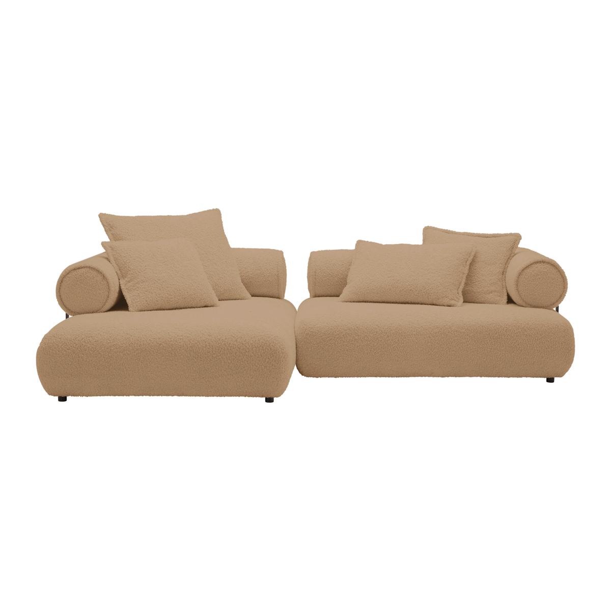 Wohnlandschaft Casimir Beige - Beige/Schwarz, LIFESTYLE, Kunststoff/Textil (180/310cm) - Premium Living