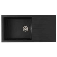Spüle Respekta Houston 100X501BS Schwarz - Schwarz, Trend, Glas/Kunststoff (100/21/50cm) - Respekta