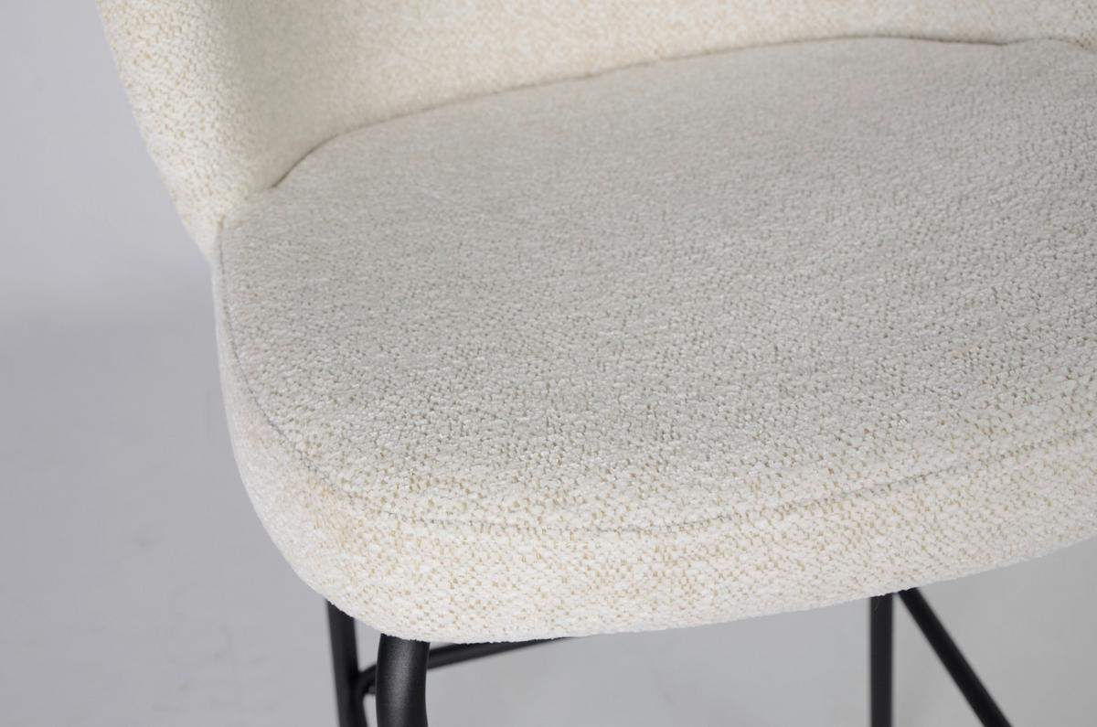 Barhocker in Beige/Schwarz - Beige/Schwarz, Modern, Holz/Textil (47/102/54cm) - Premium Living