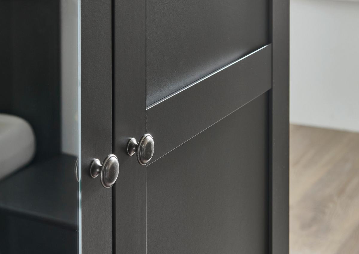 DREHTÜRENSCHRANK NEW YORK - Silberfarben/Graphitfarben, Konventionell, Glas/Holzwerkstoff (270/208/58cm) - Premium Living