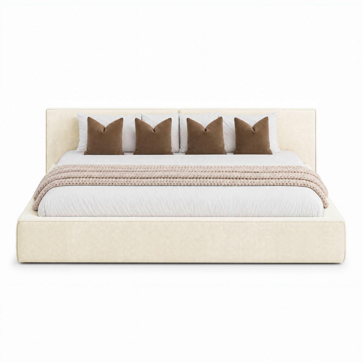 Familienpolsterbett Serena Elfenbein ca. 270x200 cm - Elfenbein/Schwarz, MODERN, Holz/Kunststoff (270/200cm) - Bessagi Home
