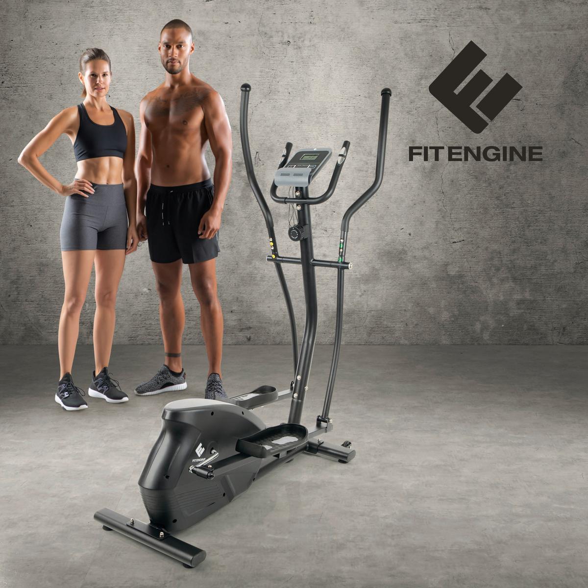 Eliptično Kolo Fitengine, Jeklo - siva/črna, Basics, kovina/umetna masa (121/58/163cm)