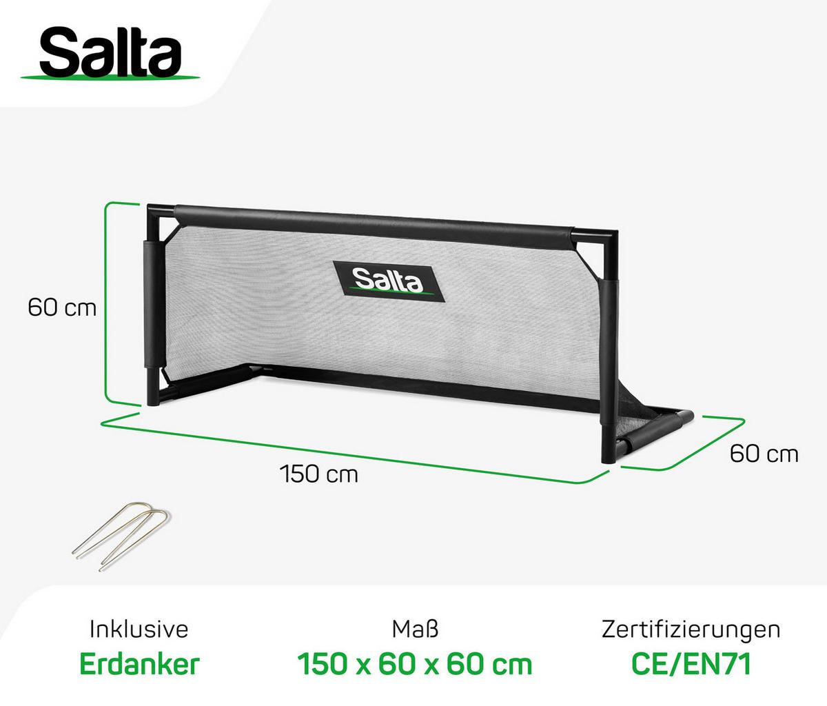 FUßBALLTOR SALTA TECHNIQ - Schwarz, KONVENTIONELL, Metall (150/60/60cm) - Salta
