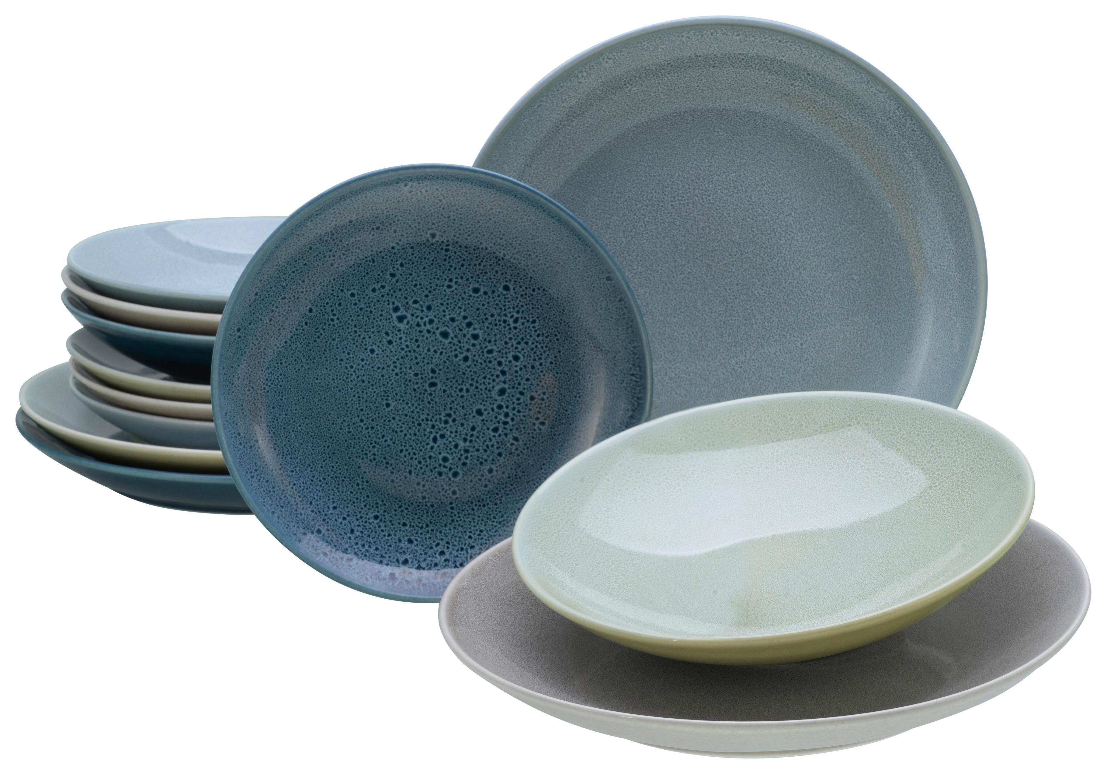 Jedilni Servis Reactive Aqua, 12-Delni - večbarvno, Moderno, keramika - Creatable