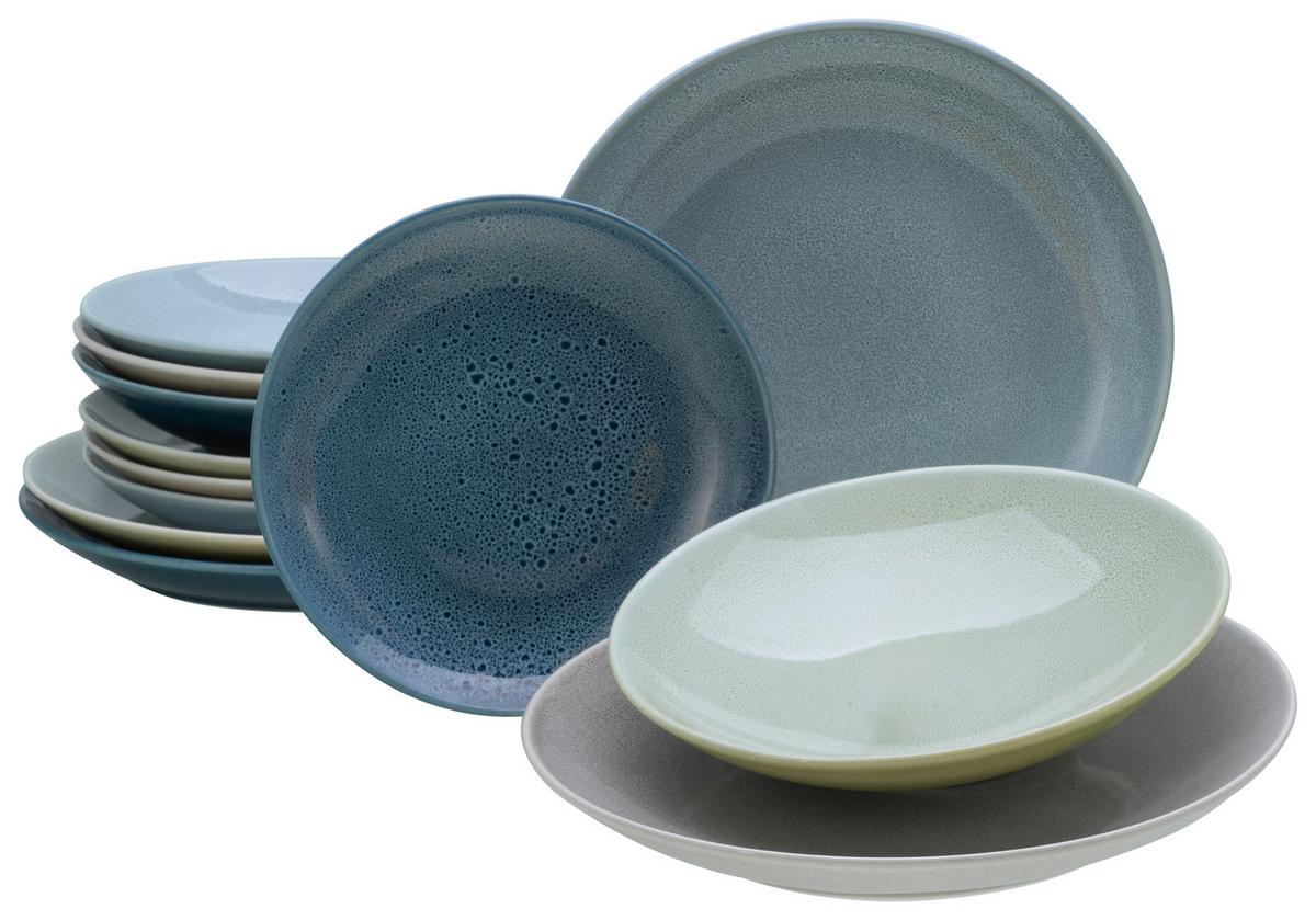 Jedilni Servis Reactive Aqua, 12-Delni - večbarvno, Moderno, keramika - Creatable