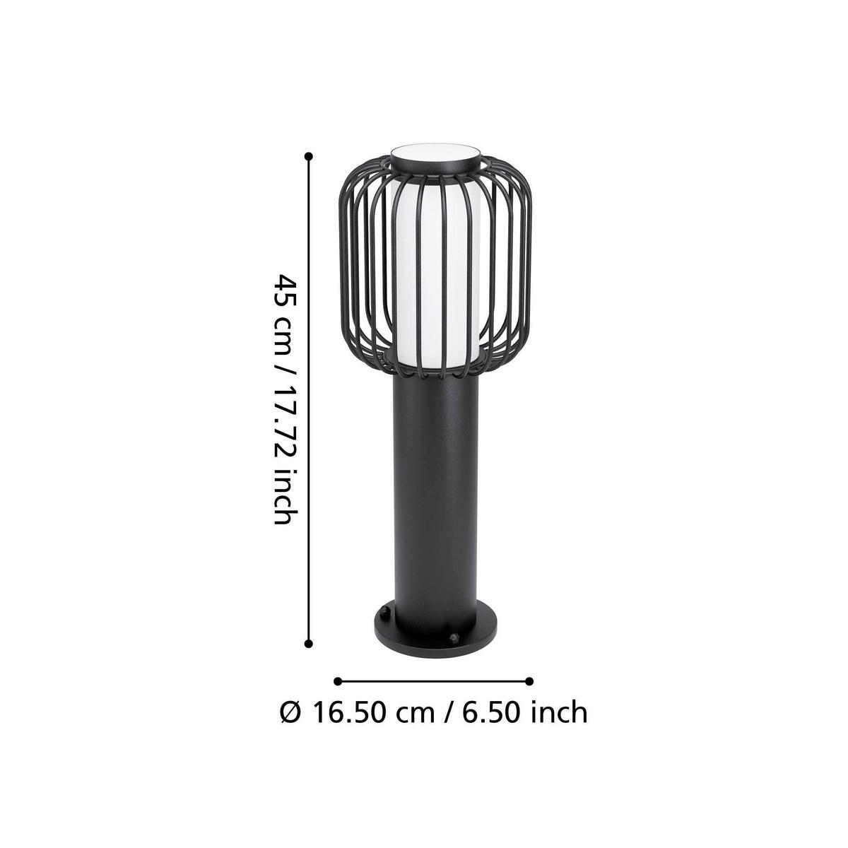 Aussenwandleuchte Ravello Sockel Schwarz/weiss - Weiss/Schwarz, Basics, Kunststoff/Metall (16,5/45cm) - Eglo