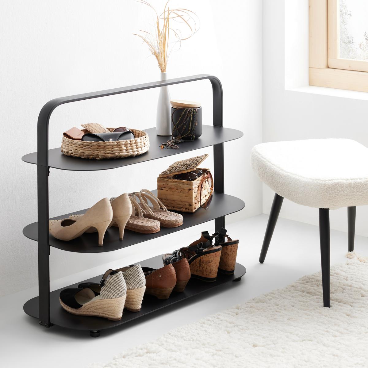 Regal Levit in Schwarz - Schwarz, MODERN, Kunststoff/Metall (80/65/35cm) - Premium Living