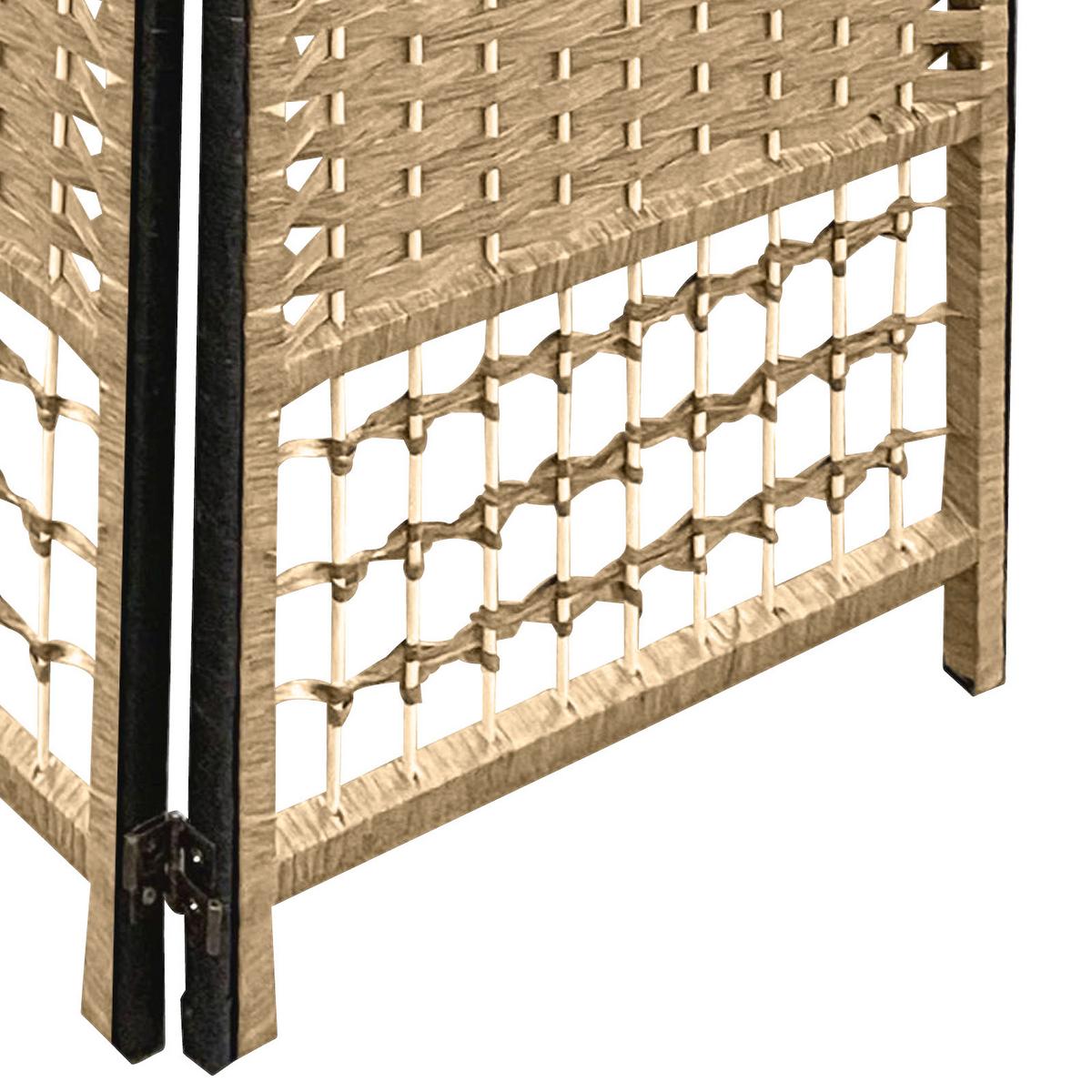 Paravan Bettina 3, 120x170cm - črna/naravne barve, Moderno, papir/kovina (126/170/2cm)